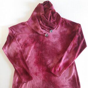 Cool Melon Made in USA Women's Tie Dye Cowl Neck Knit Shirt No Size Tag SOFT